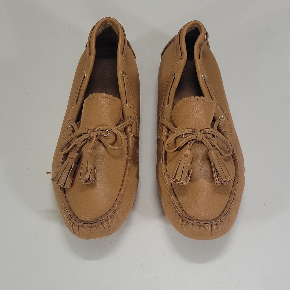 Coach Nadia Tan Leather Tassel Moccasins Shoes Sz 9.5